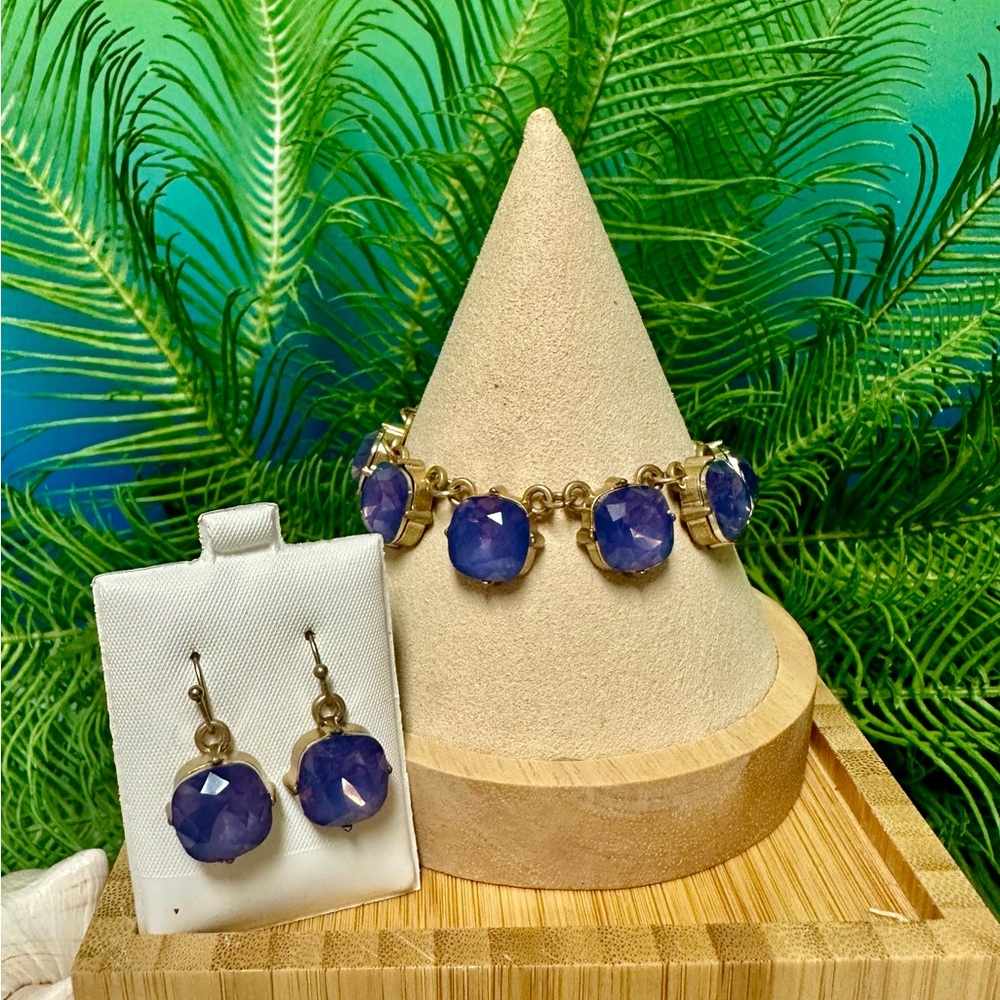Lavender gem bracelet set